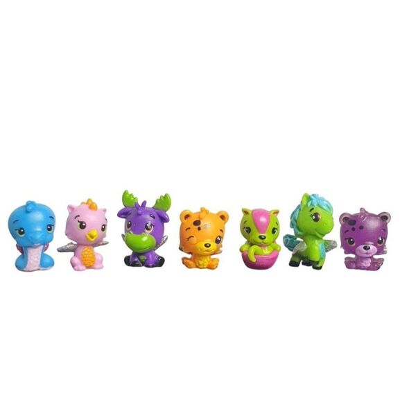 Hatchimals Set Of 7 Glitter Winged 1.5" Mini Figures Animal Mix Season 2 - Picture 2 of 6